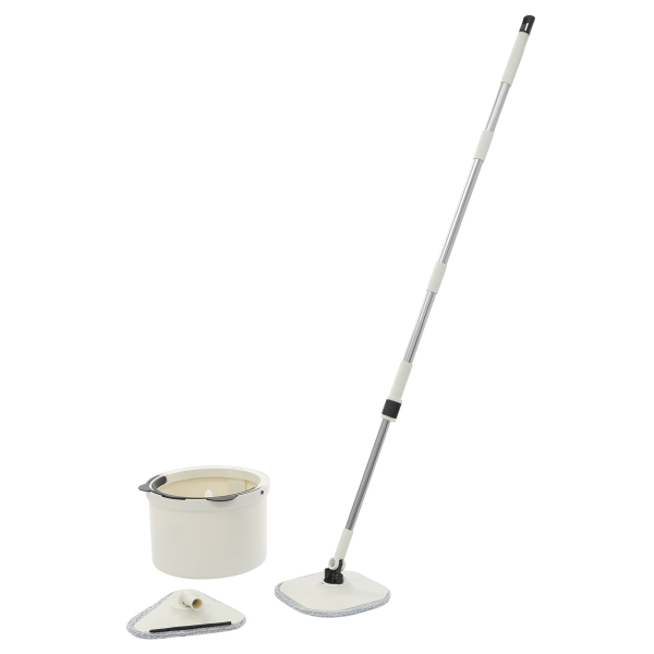 Spin Mop and Bucket, Spin Mop and Bucket Kit for Home, Spinning Mop Bucket Kit - White/Black