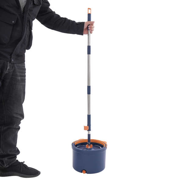 Spin Mop and Bucket, Spin Mop and Bucket Kit for Home, Spinning Mop Bucket Kit - Dark Blue