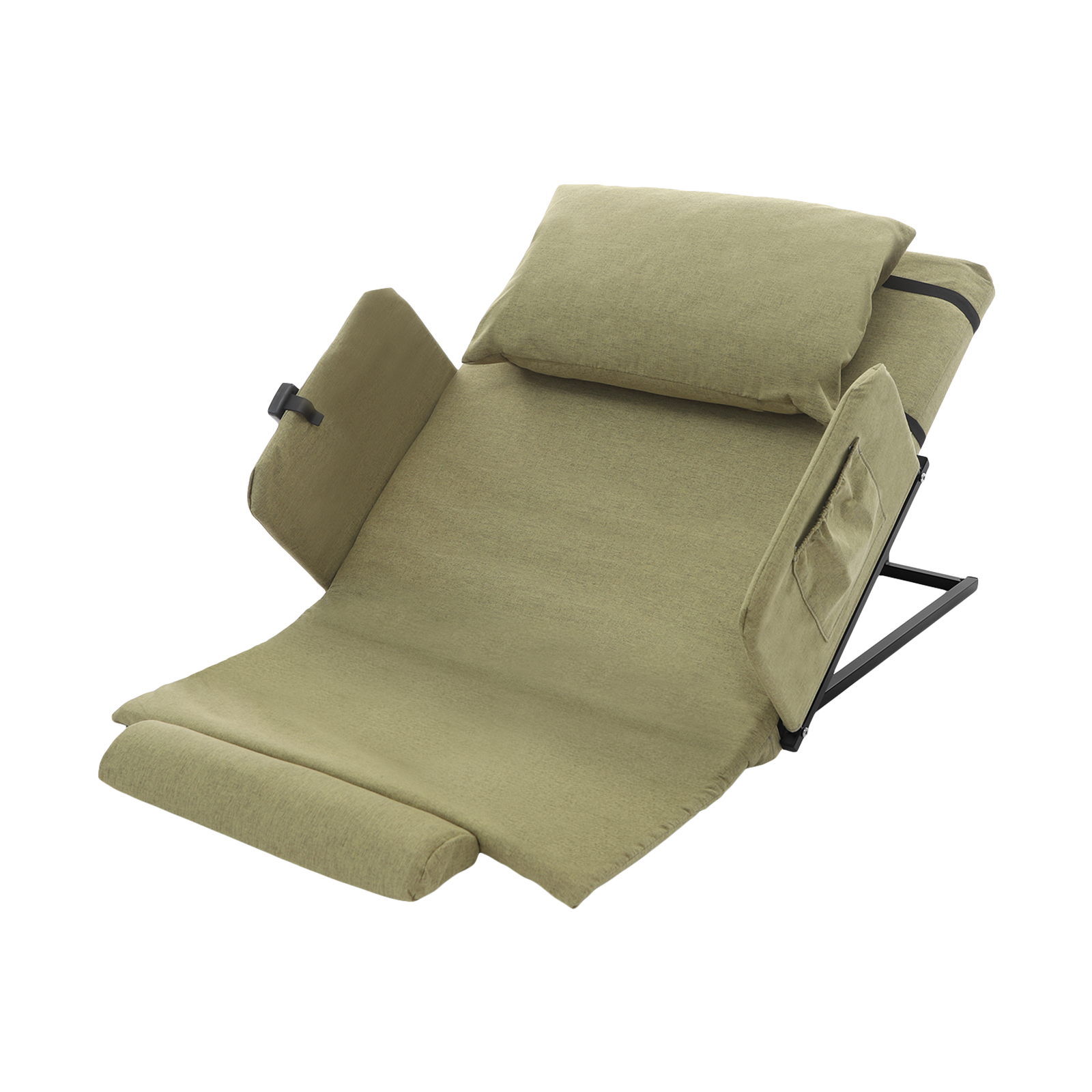 Electric Lifting Adjustable Bed Back Rest, Electric Lift Backrest Bed, Electric Auxiliary Backrest + Fixed armrest (Green)