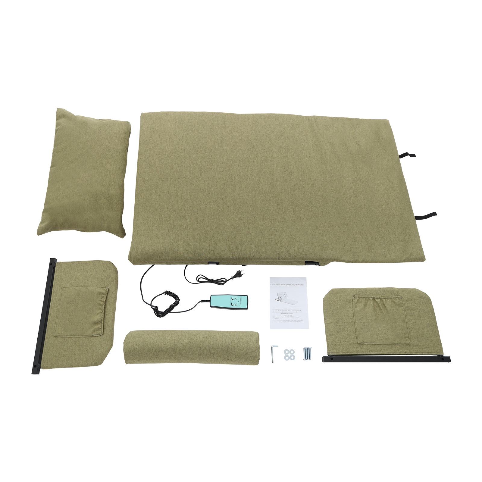 Electric Lifting Adjustable Bed Back Rest, Electric Lift Backrest Bed, Electric Auxiliary Backrest + Fixed armrest (Green) Electric Lifting Adjustable Bed Back Rest, Electric Lift Backrest Bed, Electric Auxiliary Backrest + Fixed armrest (Green)