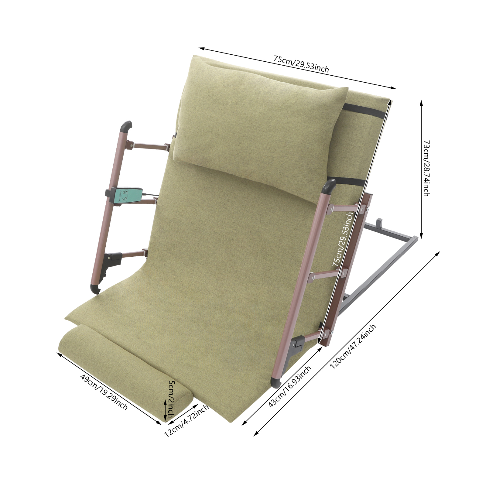 Electric Lifting Backrest, Electric Lifting Bed Backrest, Lifting Bed Backrest for Pregnant Women, Elderly - Green