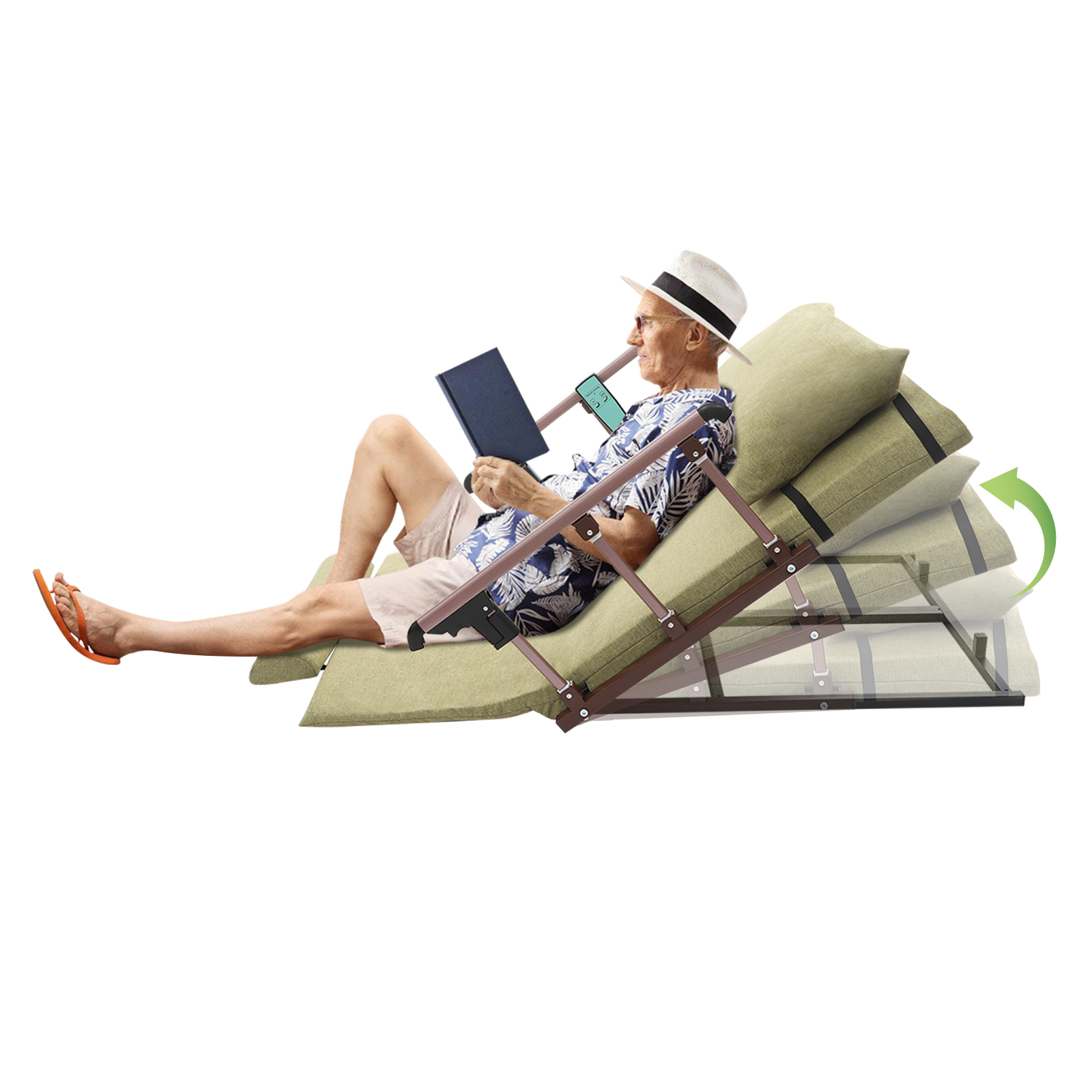 Electric Lifting Backrest, Electric Lifting Bed Backrest, Lifting Bed Backrest for Pregnant Women, Elderly - Green