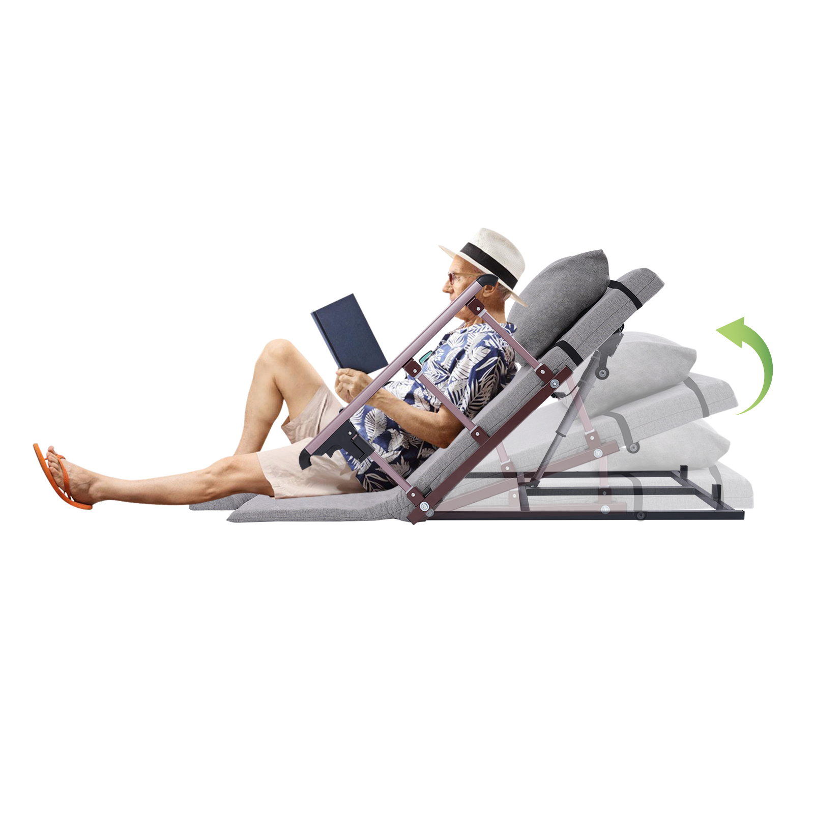 Electric Lifting Backrest, Electric Lifting Bed Backrest, Lifting Bed Backrest for Pregnant Women, Elderly - Gray
