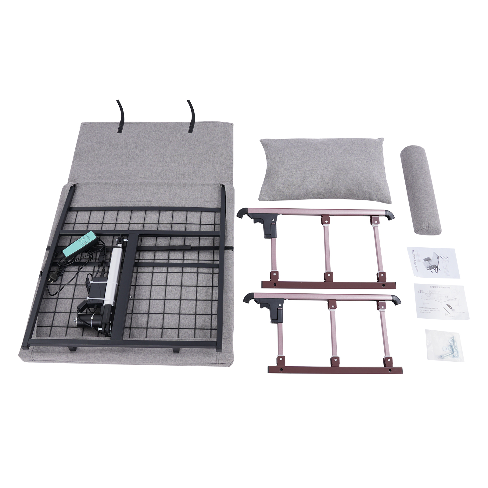Electric Lifting Backrest, Electric Lifting Bed Backrest, Lifting Bed Backrest for Pregnant Women, Elderly - Gray