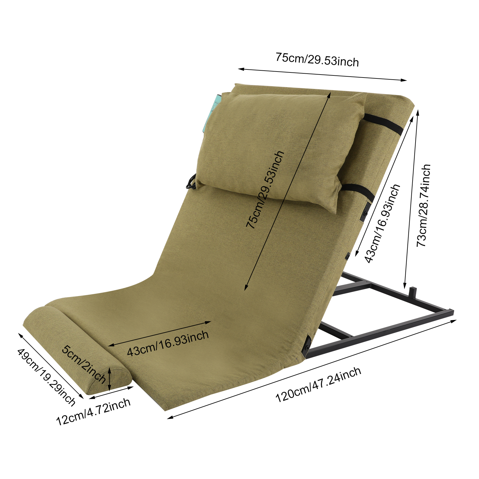 Electrically Assisted Wake-up Device, Electric Heating Mattress, Bed Backrest, Electric Lifting Backrest - Green