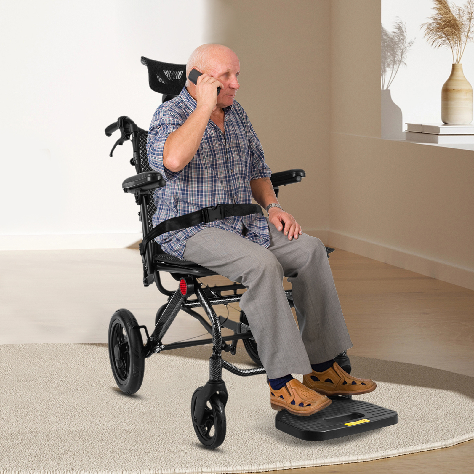 AC976LG(12)-46 Reclining Wheelchairs, Folding Transport Wheelchair for Seniors, Adult Reclining Wheelchair AC976LG(12)-46 Reclining Wheelchairs, Folding Transport Wheelchair for Seniors, Adult Reclining Wheelchair