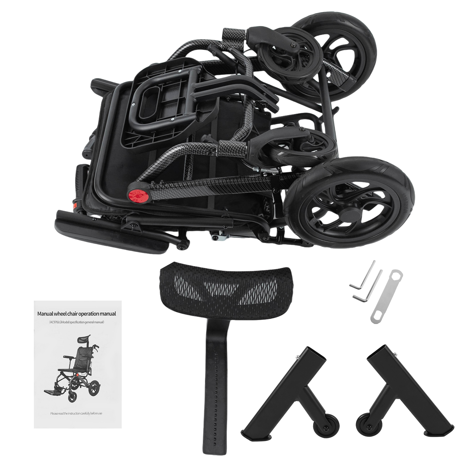AC976LG(12)-46 Reclining Wheelchairs, Folding Transport Wheelchair for Seniors, Adult Reclining Wheelchair AC976LG(12)-46 Reclining Wheelchairs, Folding Transport Wheelchair for Seniors, Adult Reclining Wheelchair