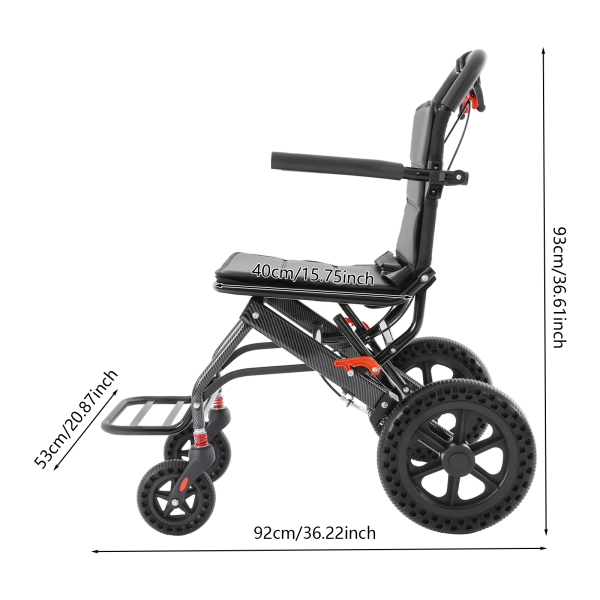 100kg Honeycomb Tires Foldable Transport Wheelchair, Portable Traveling Wheelchair with Storage Bag 100kg Honeycomb Tires Foldable Transport Wheelchair, Portable Traveling Wheelchair with Storage Bag