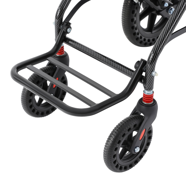 100kg Honeycomb Tires Foldable Transport Wheelchair, Portable Traveling Wheelchair with Storage Bag