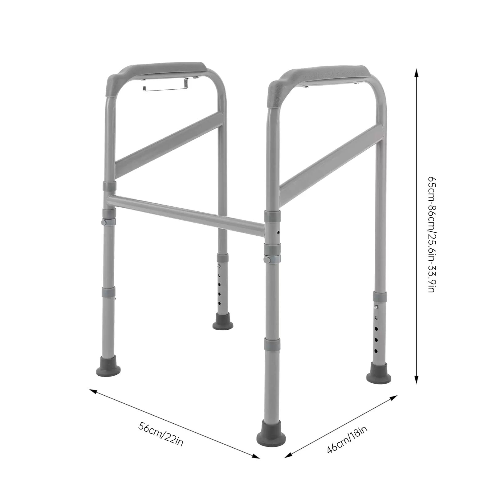 Carbon Steel Toilet Support Frame, Toilet Standing Aid, Grab Handle with Non-Slip Handrails