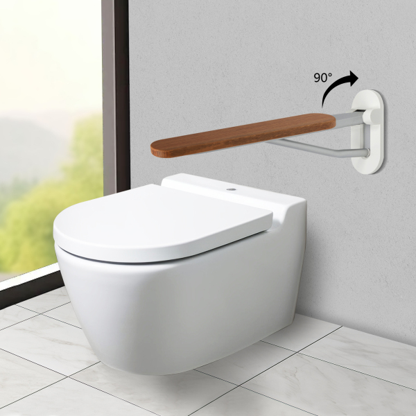 Foldable Toilet Grab Bar Wall Mounted Toilet Safety Bar Toilet Handrail for Elderly & Disabled & Pregnant 18.3*2.36*0.79 inches up to 330.69 lbs