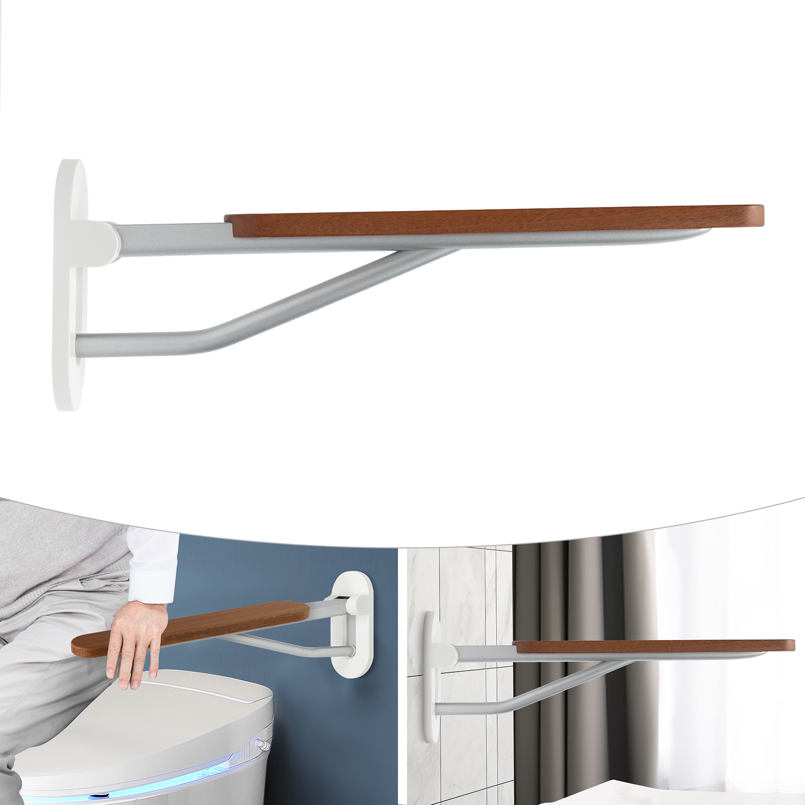 Foldable Toilet Grab Bar Wall Mounted Toilet Safety Bar Toilet Handrail for Elderly & Disabled & Pregnant 18.3*2.36*0.79 inches up to 330.69 lbs Foldable Toilet Grab Bar Wall Mounted Toilet Safety Bar Toilet Handrail for Elderly & Disabled & Pregnant 18.3*2.36*0.79 inches up to 330.69 lbs