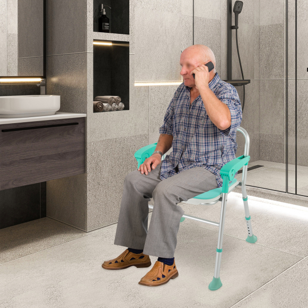 Foldable Shower Seat Folding Bath Chair Heavy Duty Shower Chair Suitable For Use In Hospitals Homes Nursing Home Homes For The Elderly