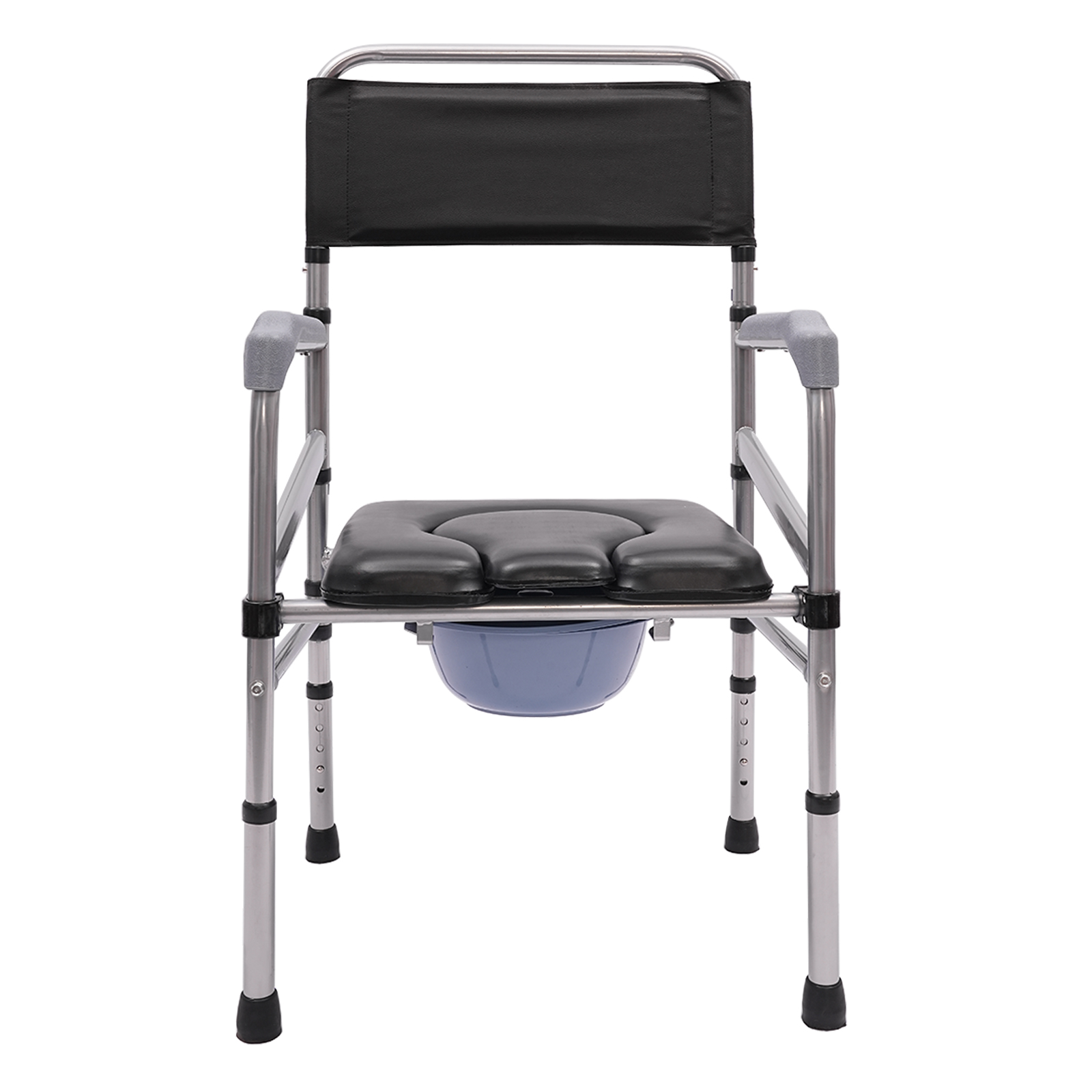 Foldable toilet bath chair with soft seat and non-slip foot pad