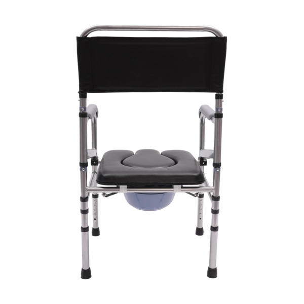 Foldable toilet bath chair with soft seat and non-slip foot pad