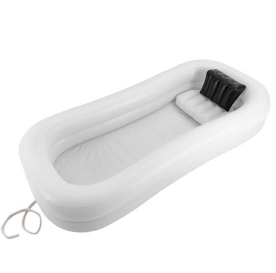 86.61*39.37*14.96 in Portable Inflatable Bathtub for Adults PVC Bathtub for Adults For The Elderly Pregnant Women Patients Use At Home White