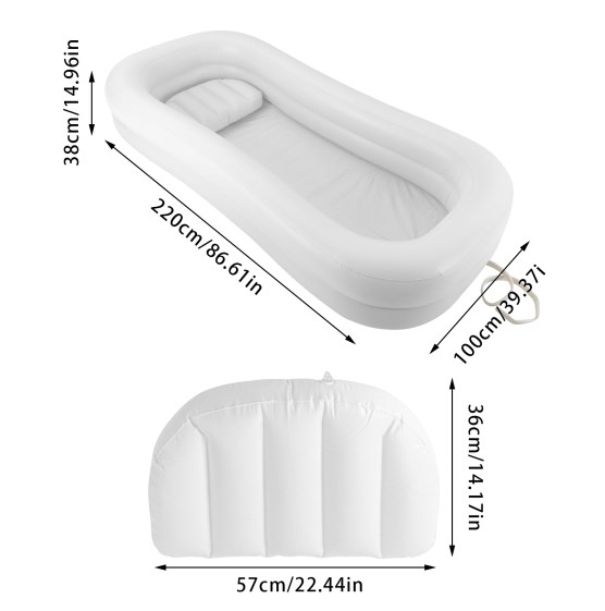86.61*39.37*14.96 in Portable Inflatable Bathtub for Adults PVC Bathtub for Adults For The Elderly Pregnant Women Patients Use At Home White 86.61*39.37*14.96 in Portable Inflatable Bathtub for Adults PVC Bathtub for Adults For The Elderly Pregnant Women Patients Use At Home White