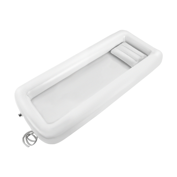 Medical Inflatable Shower Set PVC Inflatable Bathtub for Adults Portable In Bed Shower System with Air Pump For The Elderly White