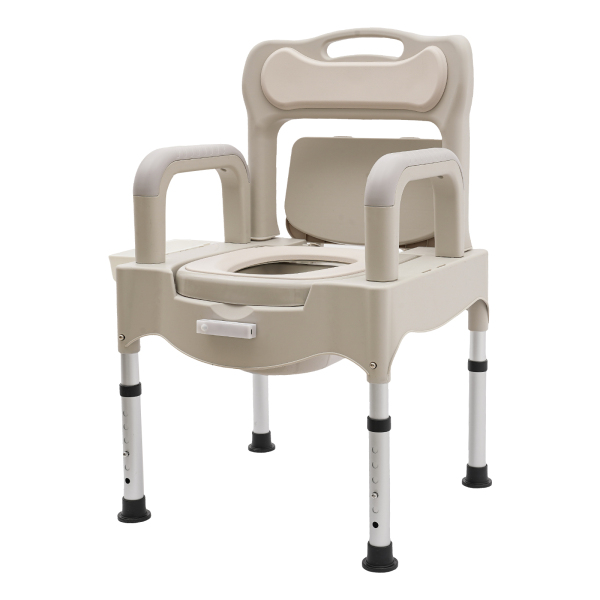 Bedside commode chair, portable commode chair, height adjustable commode toilet for home use
