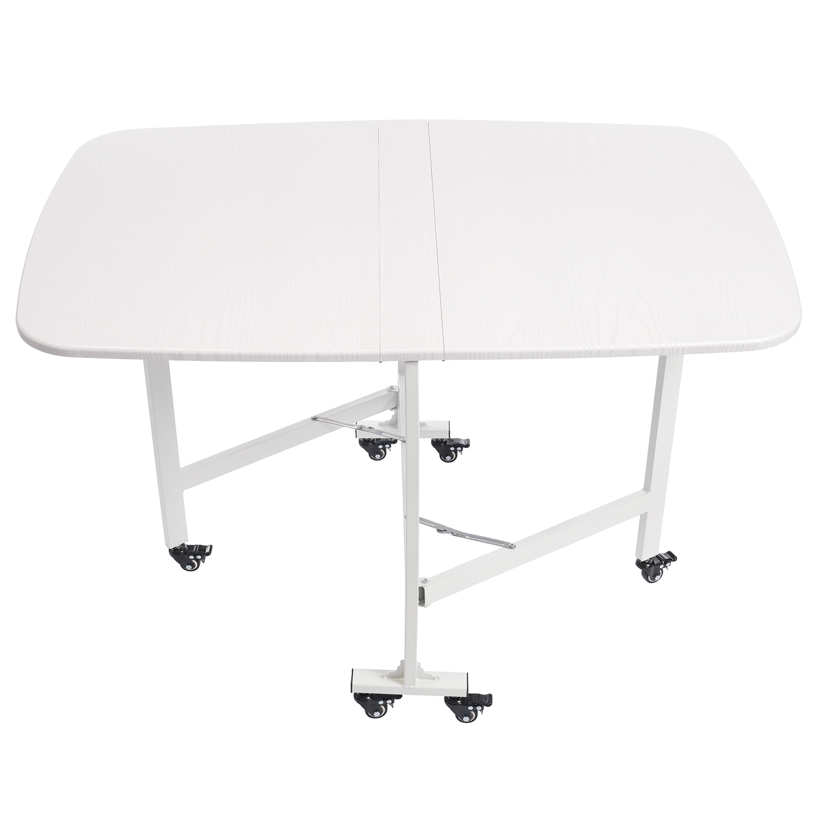 Foldable Dining Table Three-fold Portable Folding Table For Home Use 120*80*75cm For Gardens Balconies Bedrooms Living Rooms White