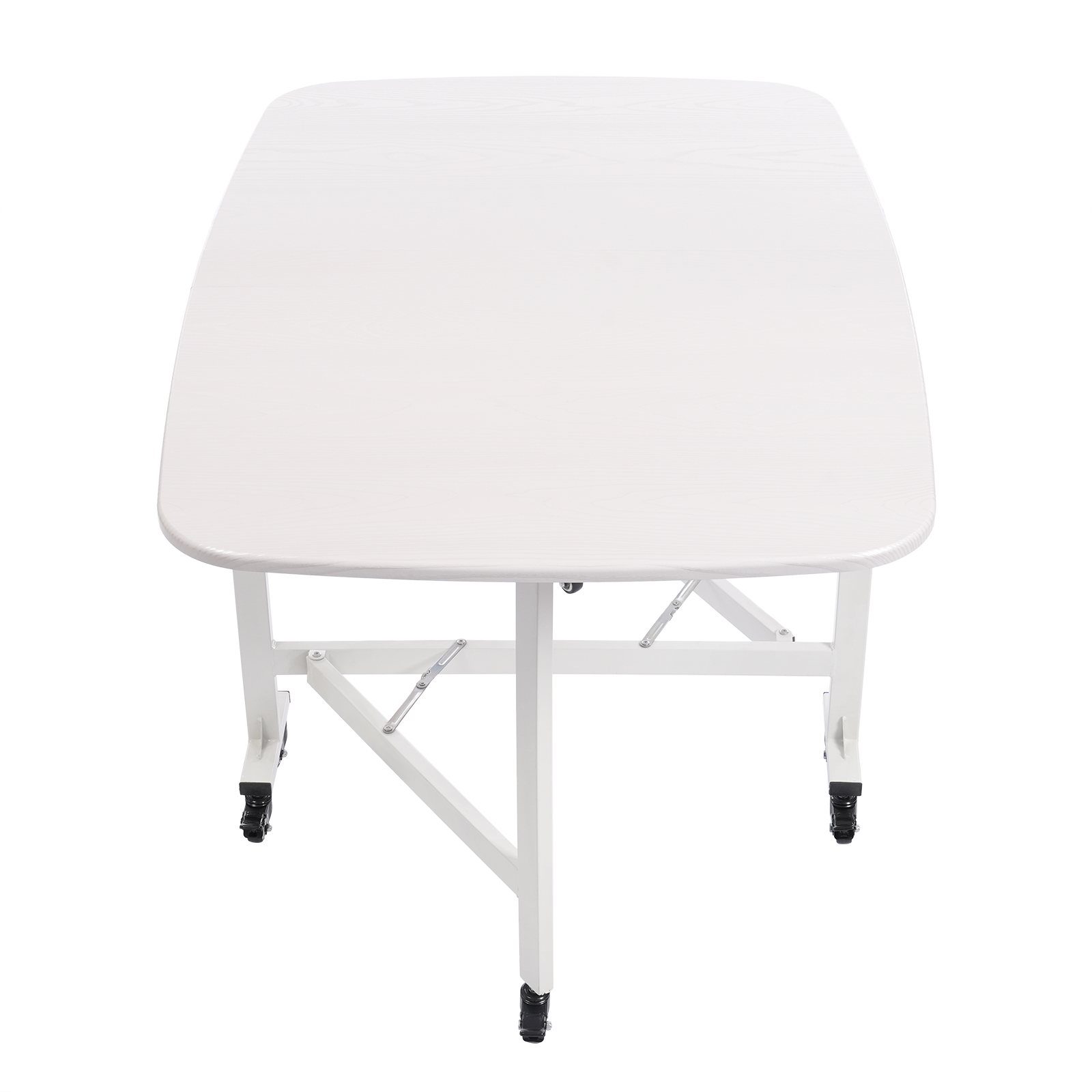 Foldable Dining Table Three-fold Portable Folding Table For Home Use 120*80*75cm For Gardens Balconies Bedrooms Living Rooms White