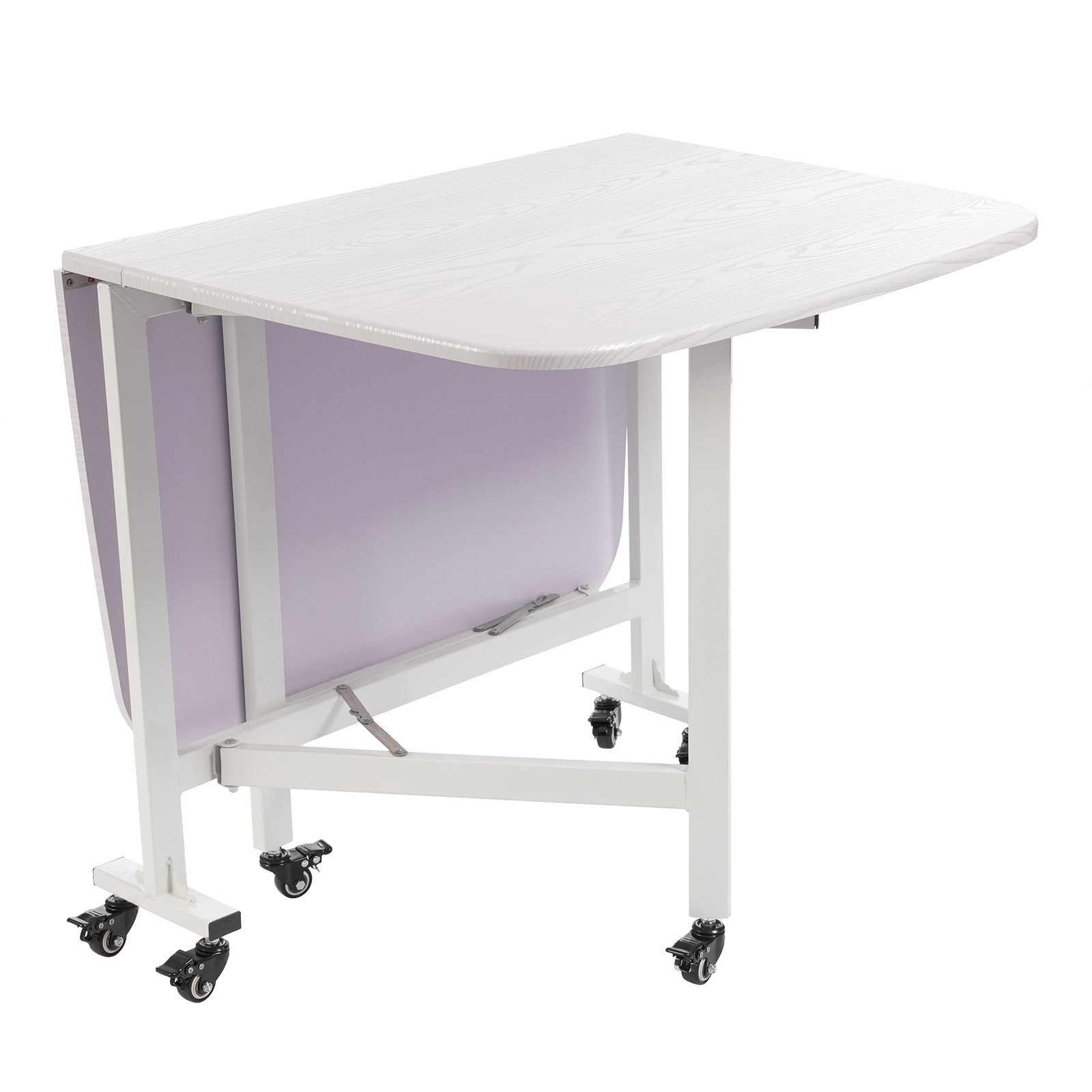 Foldable Dining Table Three-fold Portable Folding Table For Home Use 120*80*75cm For Gardens Balconies Bedrooms Living Rooms White
