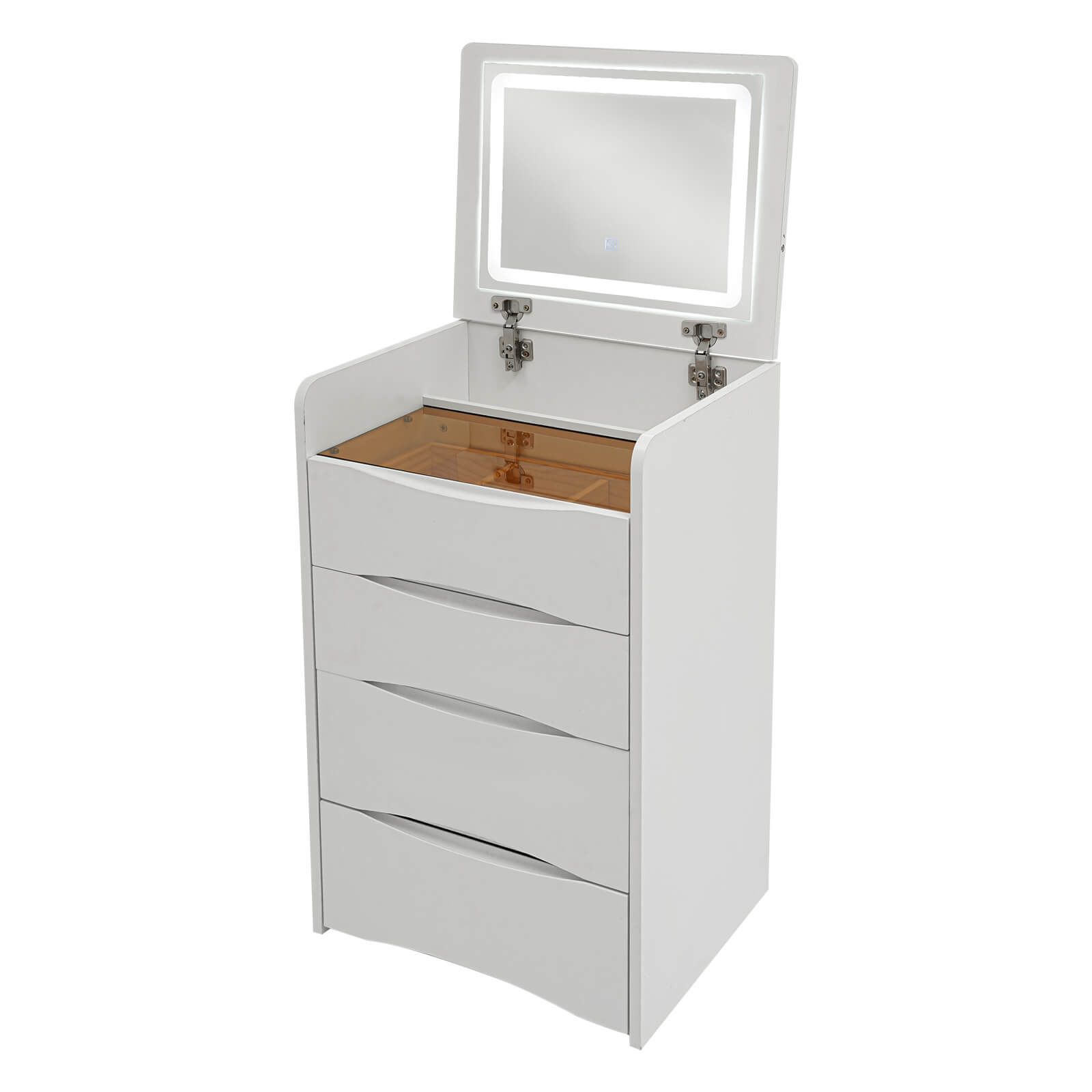 Vanity Desk with Flip Top Lighted Mirror, Vanity Desk with Makeup Stool, Makeup Vanity Table