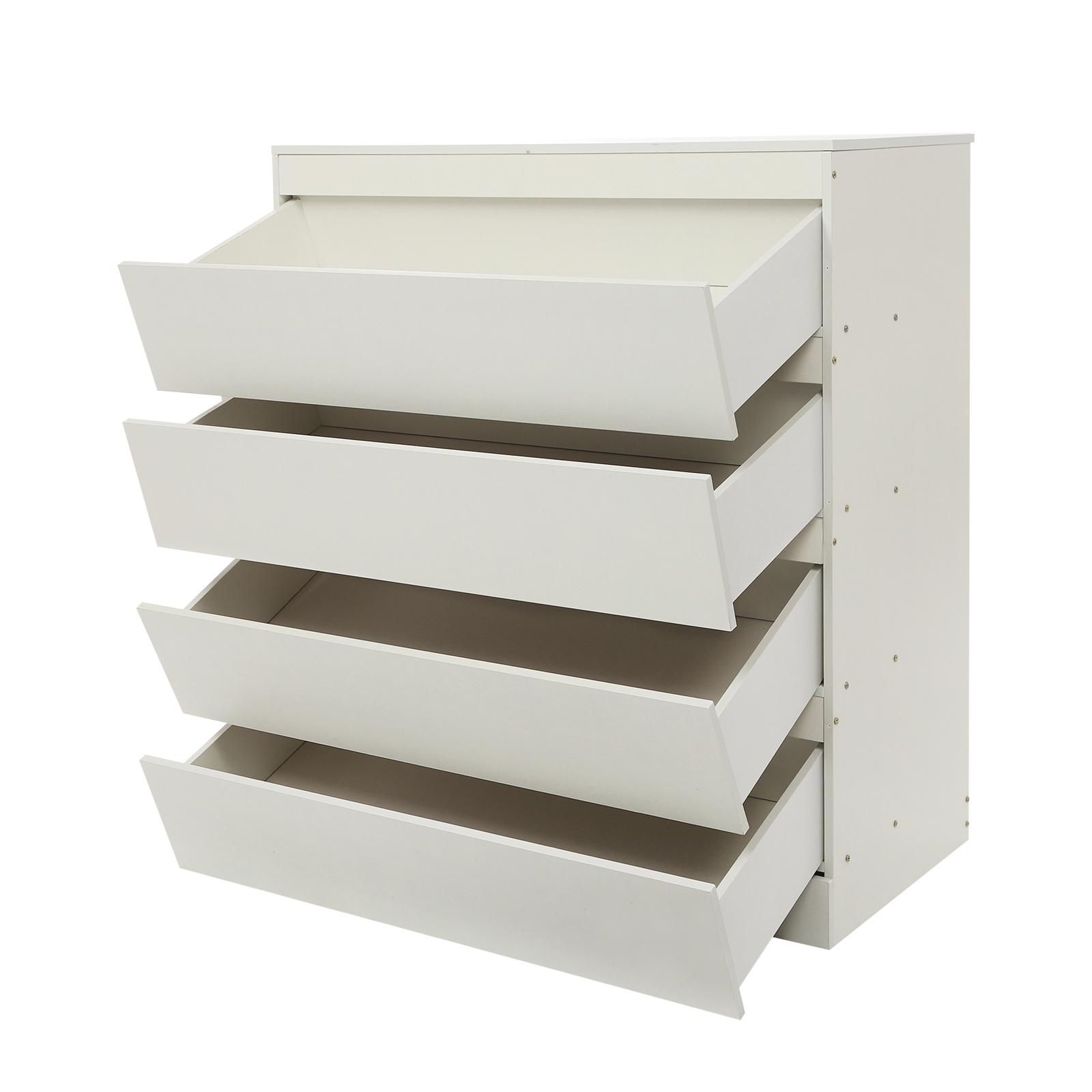 Four-layer four-drawer chest of drawers-warm white 80cm