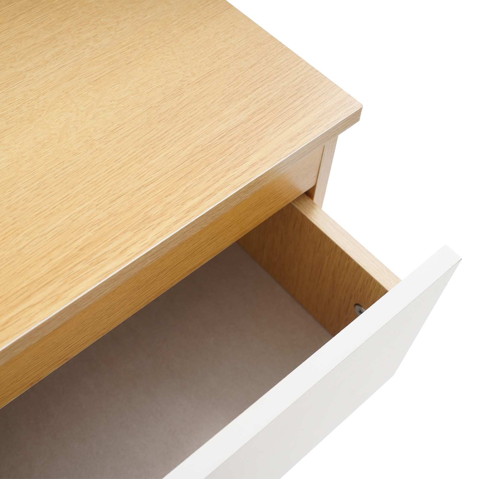 Four-layer four-drawer chest of drawers-pastoral oak+white 80cm Four-layer four-drawer chest of drawers-pastoral oak+white 80cm