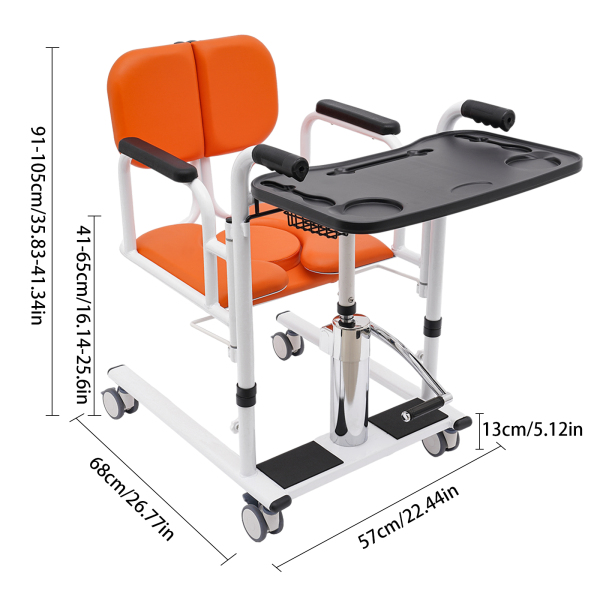 Home Hydraulic Patient Lift Portable Elderly Transport Wheelchair