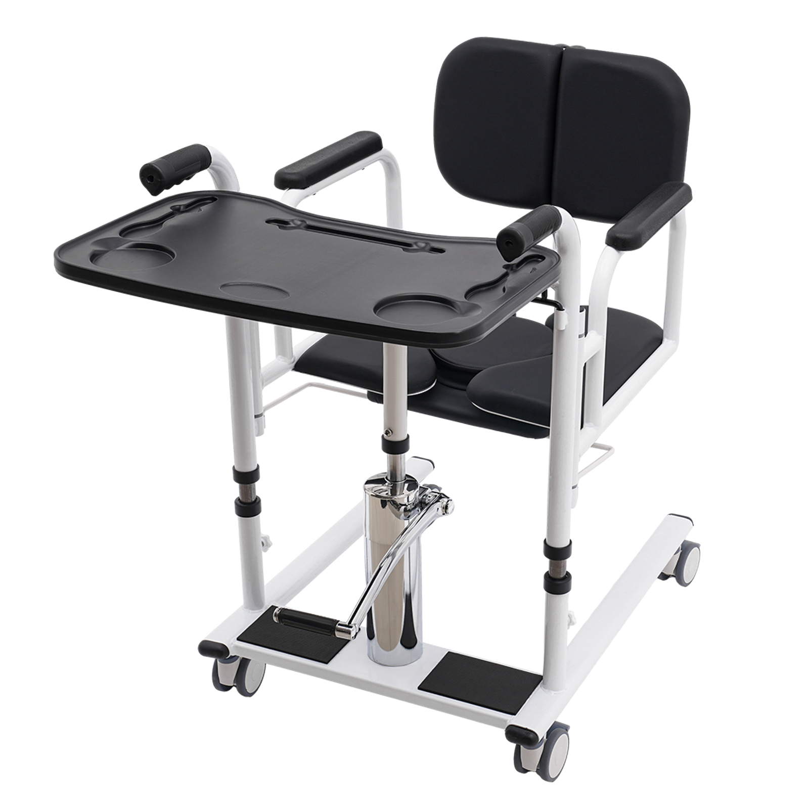 CNCEST Hydraulic Patient Lift for Home Portable Transport Wheelchair Transfer Aid for Elderly Black