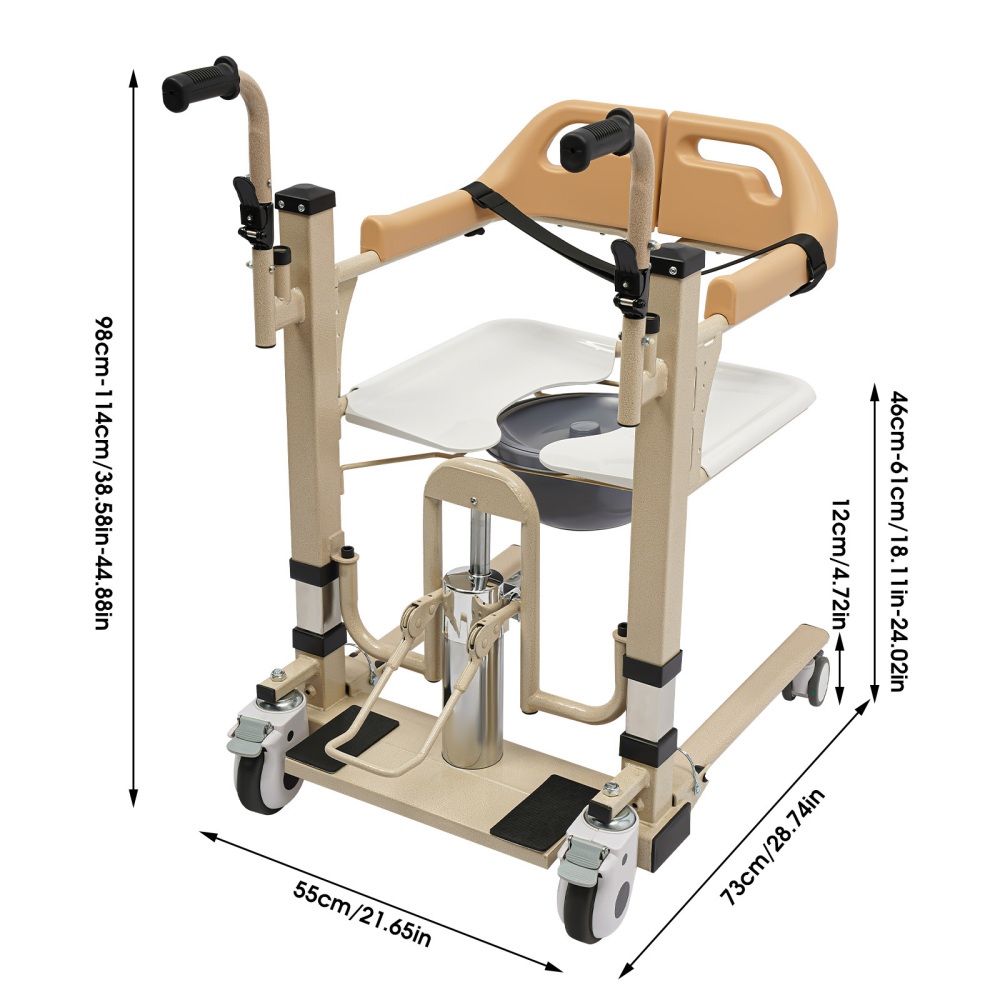 Patient Lift for Home, 180° Split Wheelchair, Portable Transport Lift, Portable Transport Lift with Potty