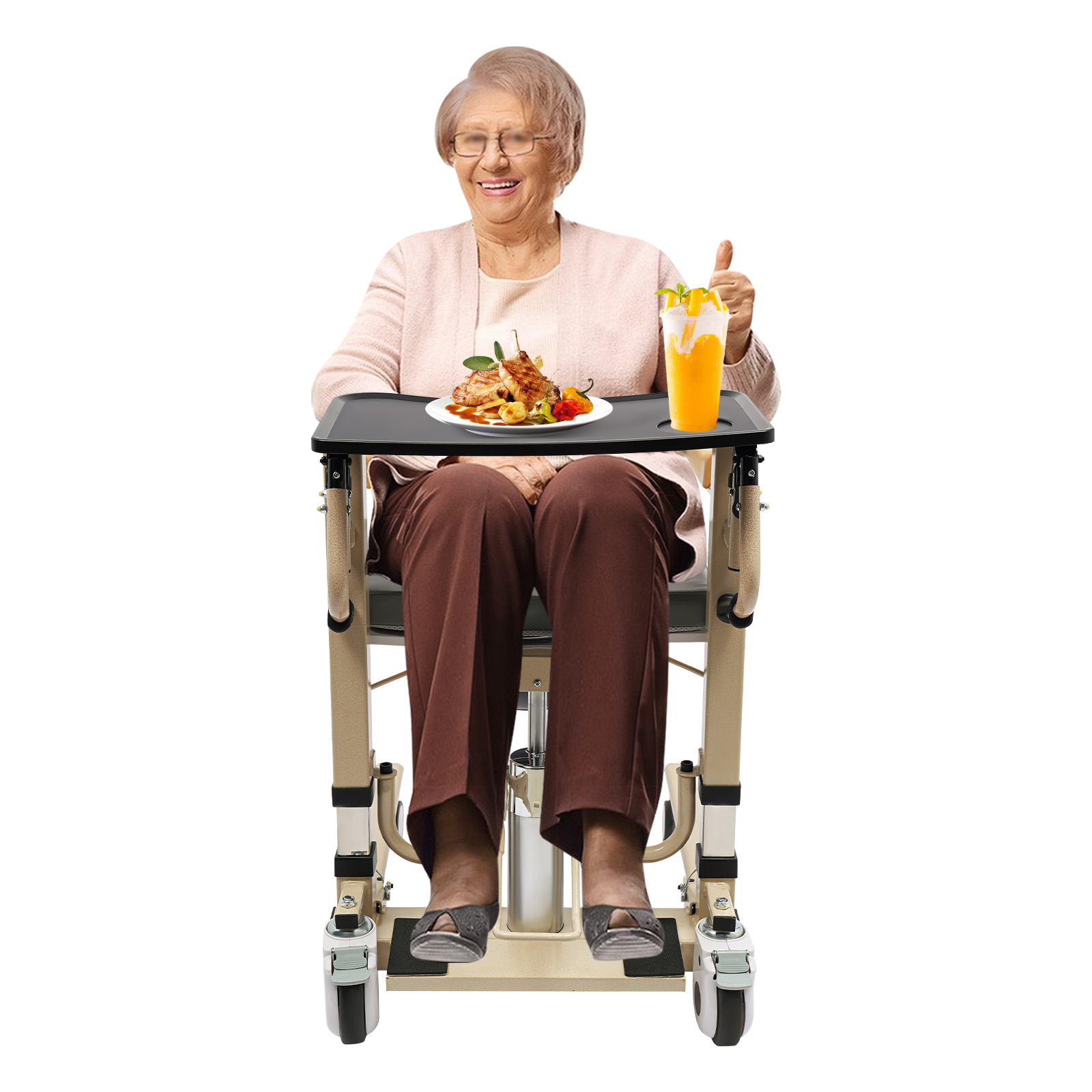 Patient Lift for Home, 180° Split Wheelchair, Portable Transport Lift, Portable Transport Lift with Potty