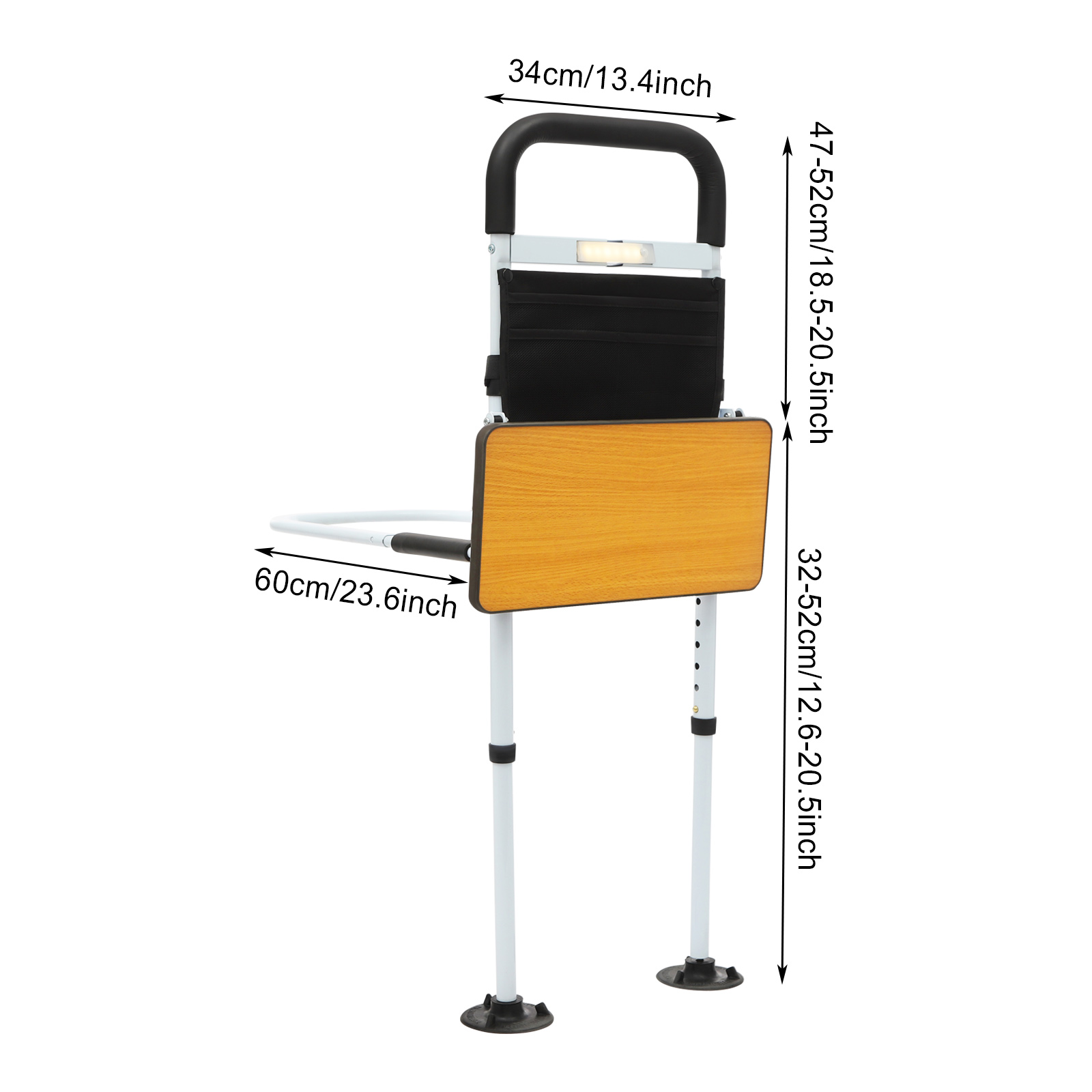 Safe Bed Rail, Height Adjustable Bed Assist Rail, Stable Bed Assist Rail for Most Beds, such as Single Beds, Double Beds