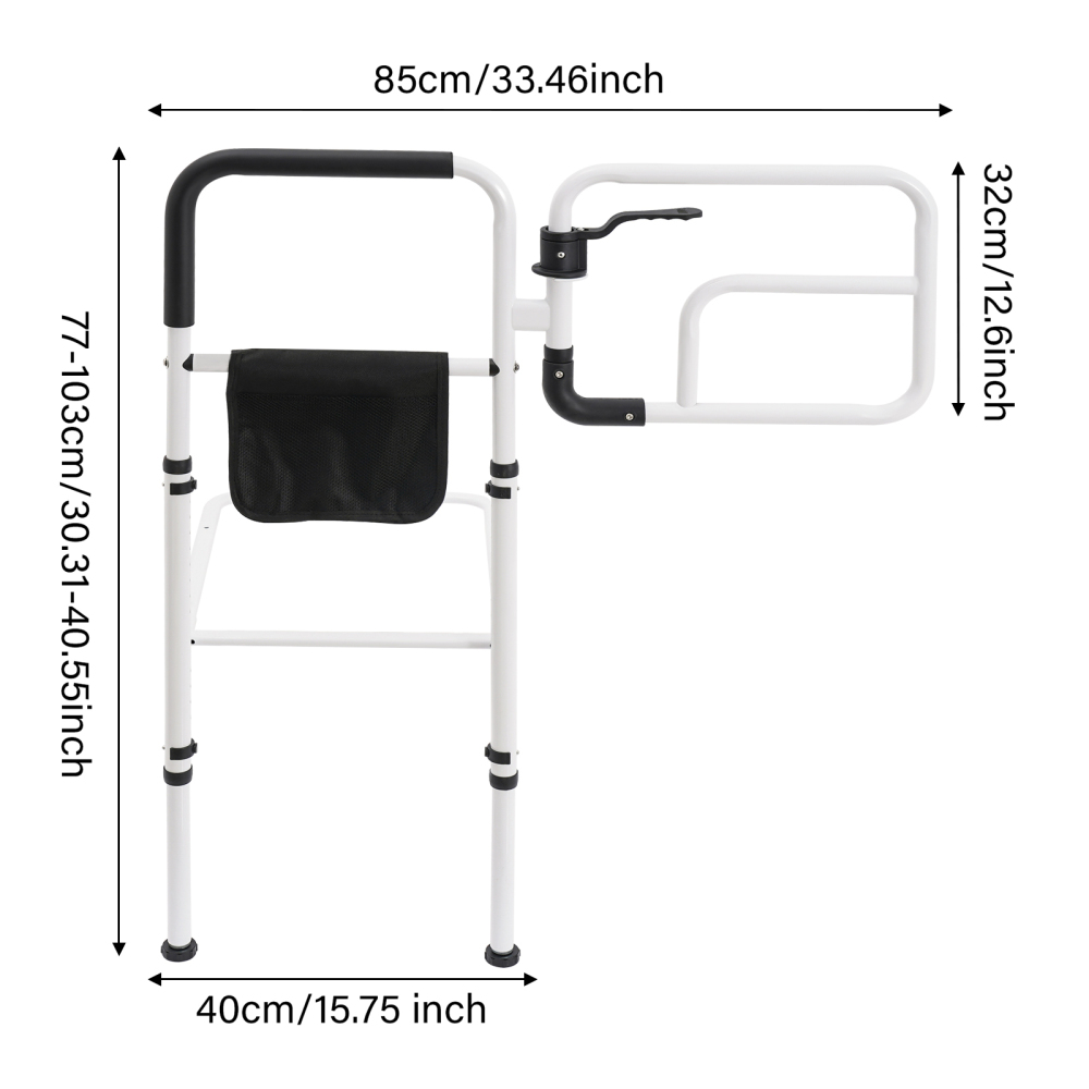Adult Bed Rail Stand Aid, Elderly Bed Handle, Seniors Bed Grab Bar for row frame beds, flat frame beds