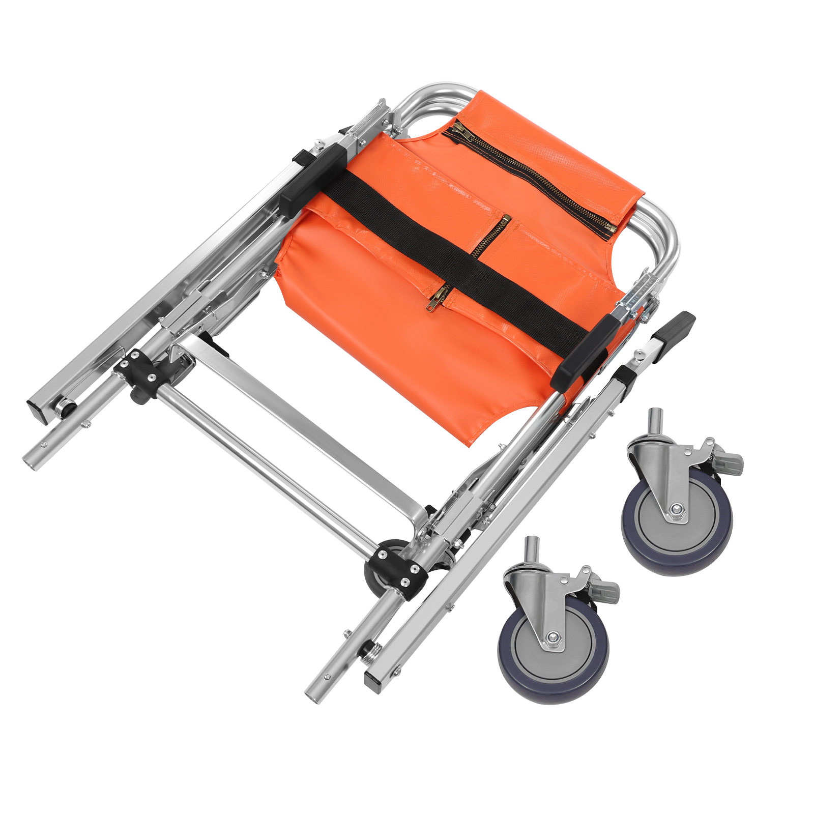 EMS Foldable Emergency Stair Chair, Stair Climbing Wheelchair, Folding Transportation Stair Chair - Orange EMS Foldable Emergency Stair Chair, Stair Climbing Wheelchair, Folding Transportation Stair Chair - Orange