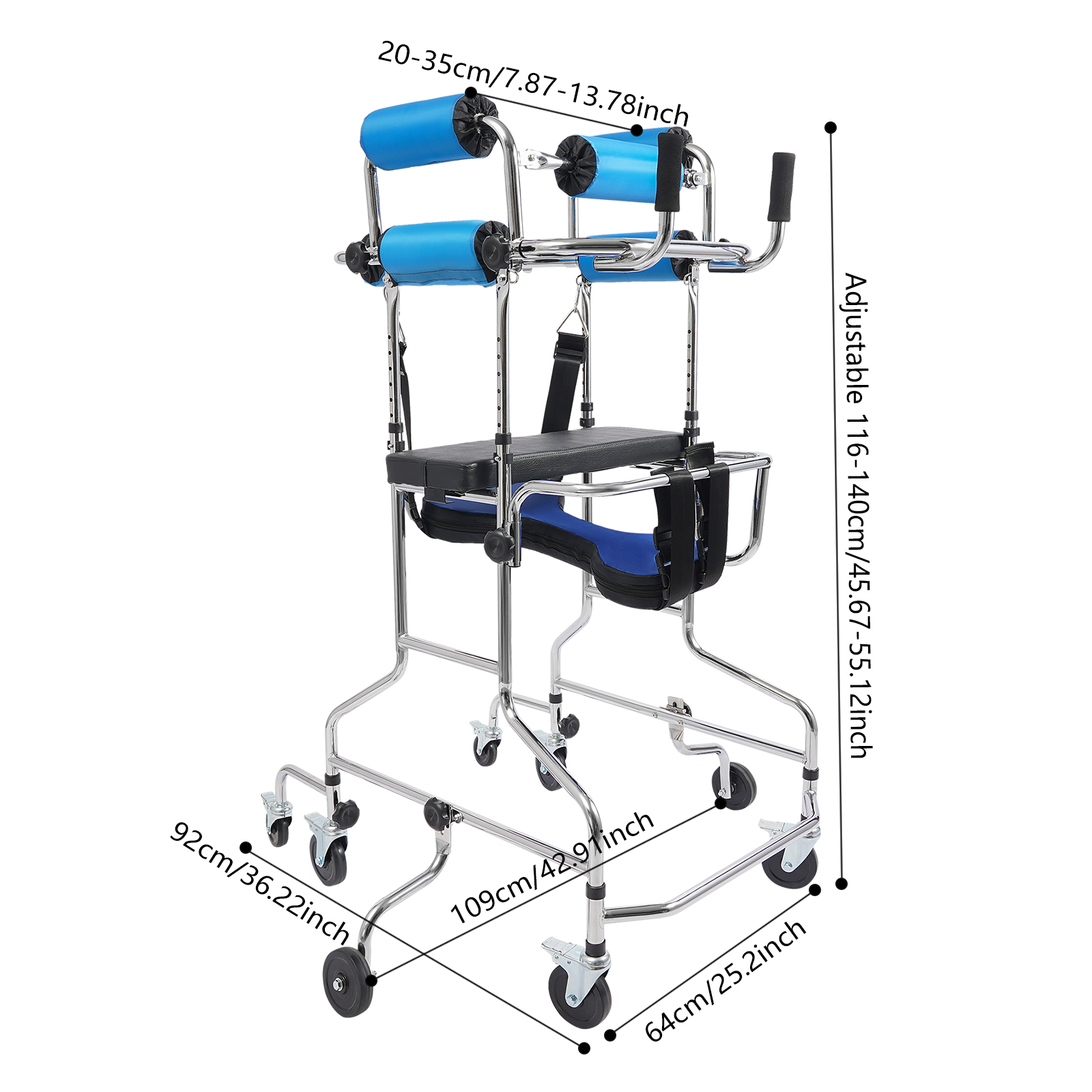 Adult Walker, Walking Aid, Standing Walker for 59.06-70.87in Mobility-Impaired Elderly, Hemiplegic Patients Adult Walker, Walking Aid, Standing Walker for 59.06-70.87in Mobility-Impaired Elderly, Hemiplegic Patients