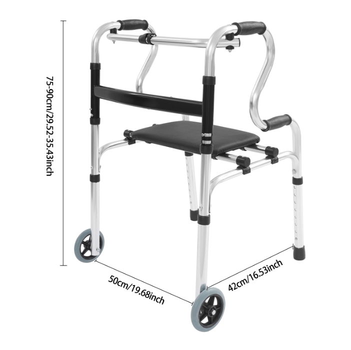 Adjustable wheeled walker, foldable walker for the elderly, standing walker Adjustable wheeled walker, foldable walker for the elderly, standing walker