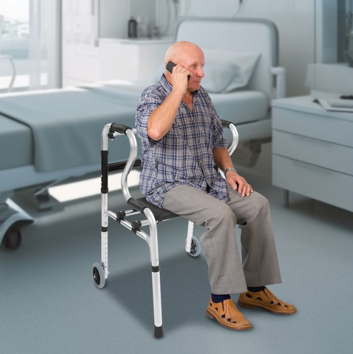 Adjustable wheeled walker, foldable walker for the elderly, standing walker Adjustable wheeled walker, foldable walker for the elderly, standing walker