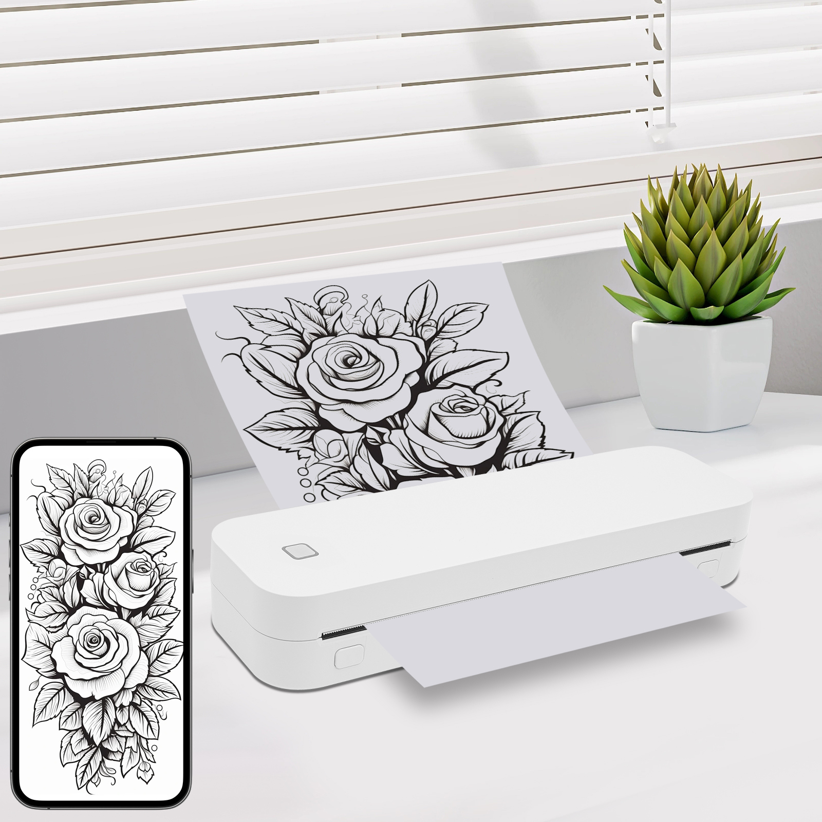 Wireless Stencil Printer, Portable Printing Machine, Thermal Stencil Printer - White Wireless Stencil Printer, Portable Printing Machine, Thermal Stencil Printer - White