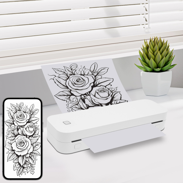 Wireless Stencil Printer, Portable Printing Machine, Thermal Stencil Printer - White