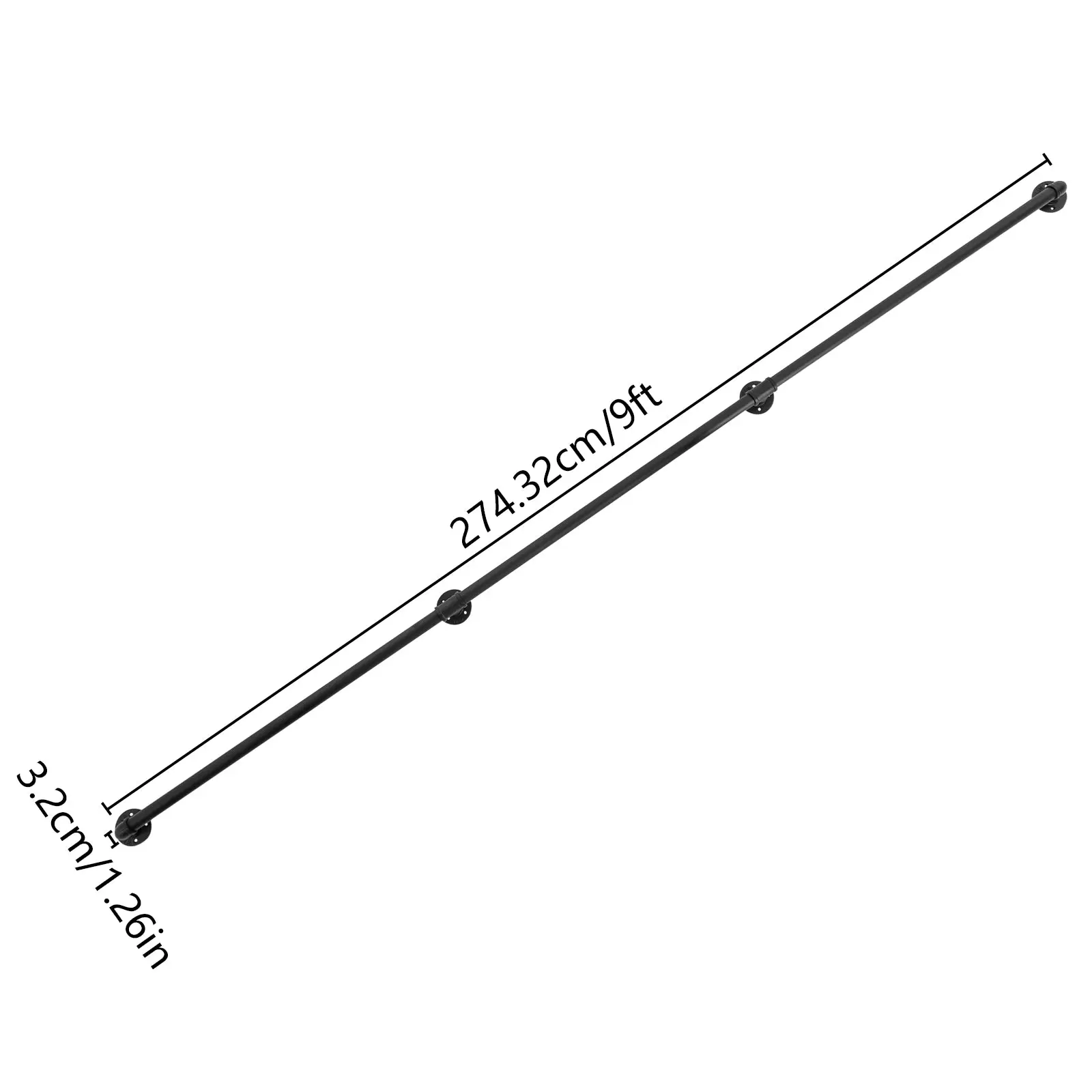 9FT Stair Handrail, Metal Staircase Handrail, Industrial Hand Rail for Installation on Stairs, Attic, Foot Railings 9FT Stair Handrail, Metal Staircase Handrail, Industrial Hand Rail for Installation on Stairs, Attic, Foot Railings