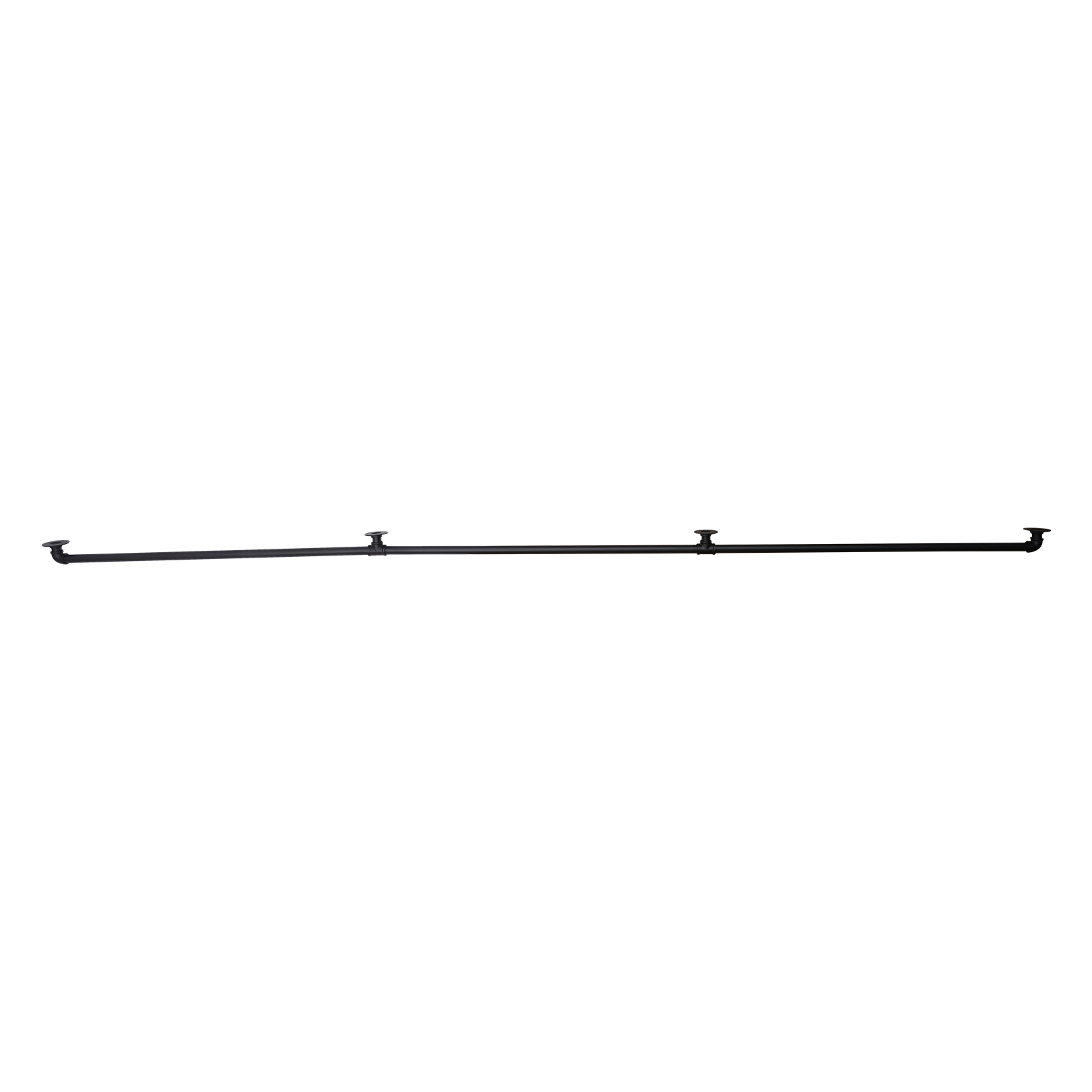 Stair Handrails Pipe Railing Heavy Duty Metal with Load Bearing Capacity Sturdy Construction 12 Ft 3 Sections for Wood Vinyl Brick Stucco Black