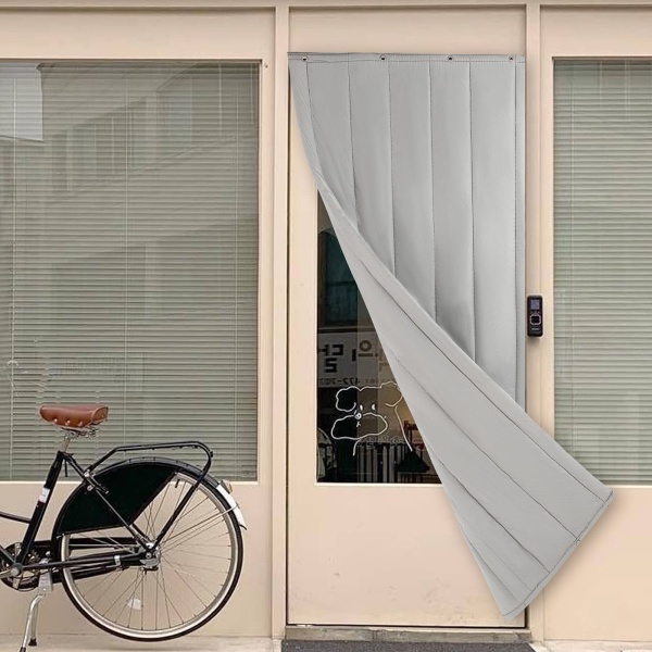Thermal Insulated Door Curtain, Winter Door Cover Screen, Soundproof Blanket, Privacy Curtains- 35.5*79- Gray