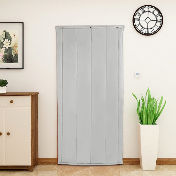 Thermal Insulating Door Curtain, Insect Screen for Winter Door Covering, Soundproofing Blanket, 70*200cm, Gray