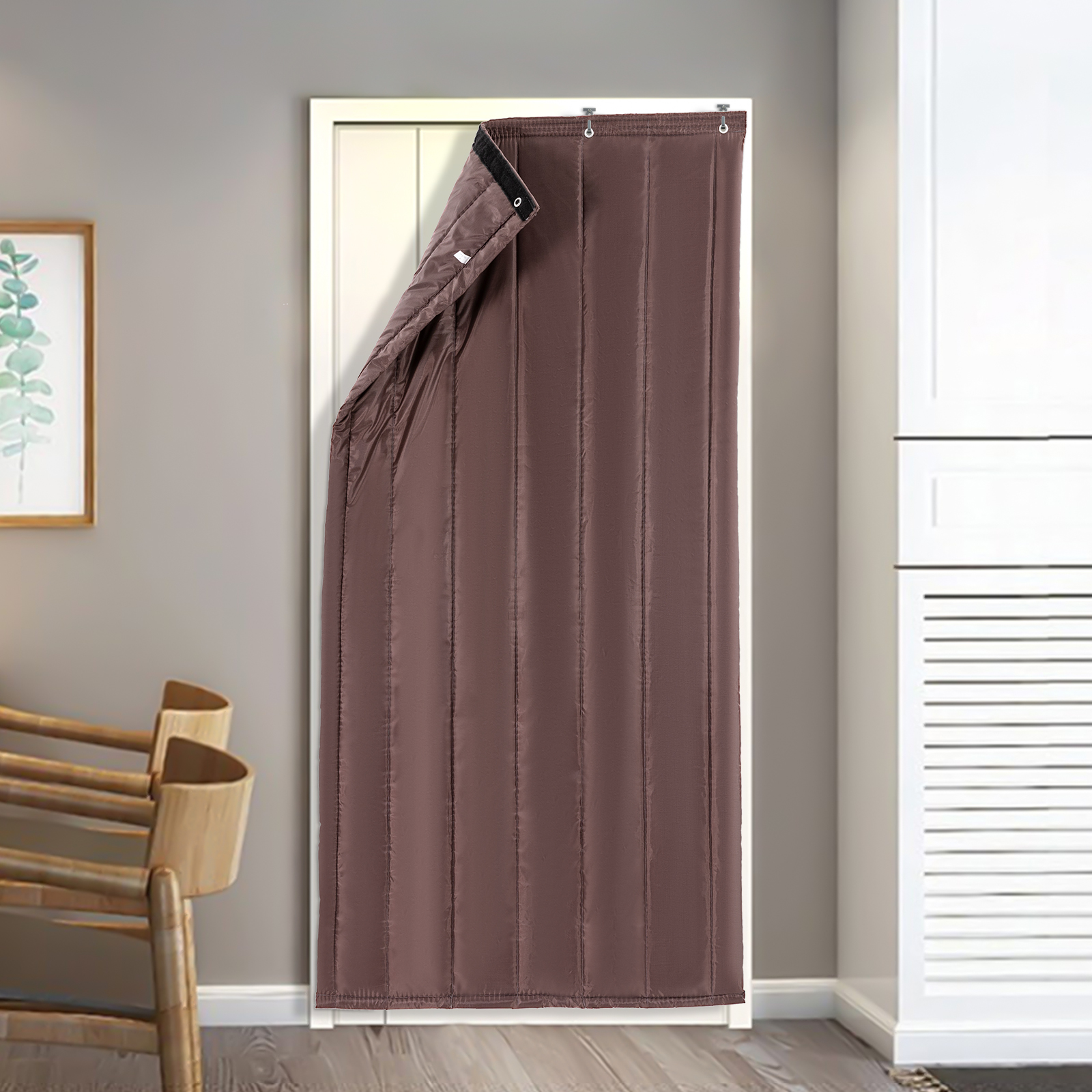 39.5*83 Inch Door Curtain - Brown Thermal Insulated Door Curtain 39.5*83 Inch Door Curtain - Brown Thermal Insulated Door Curtain