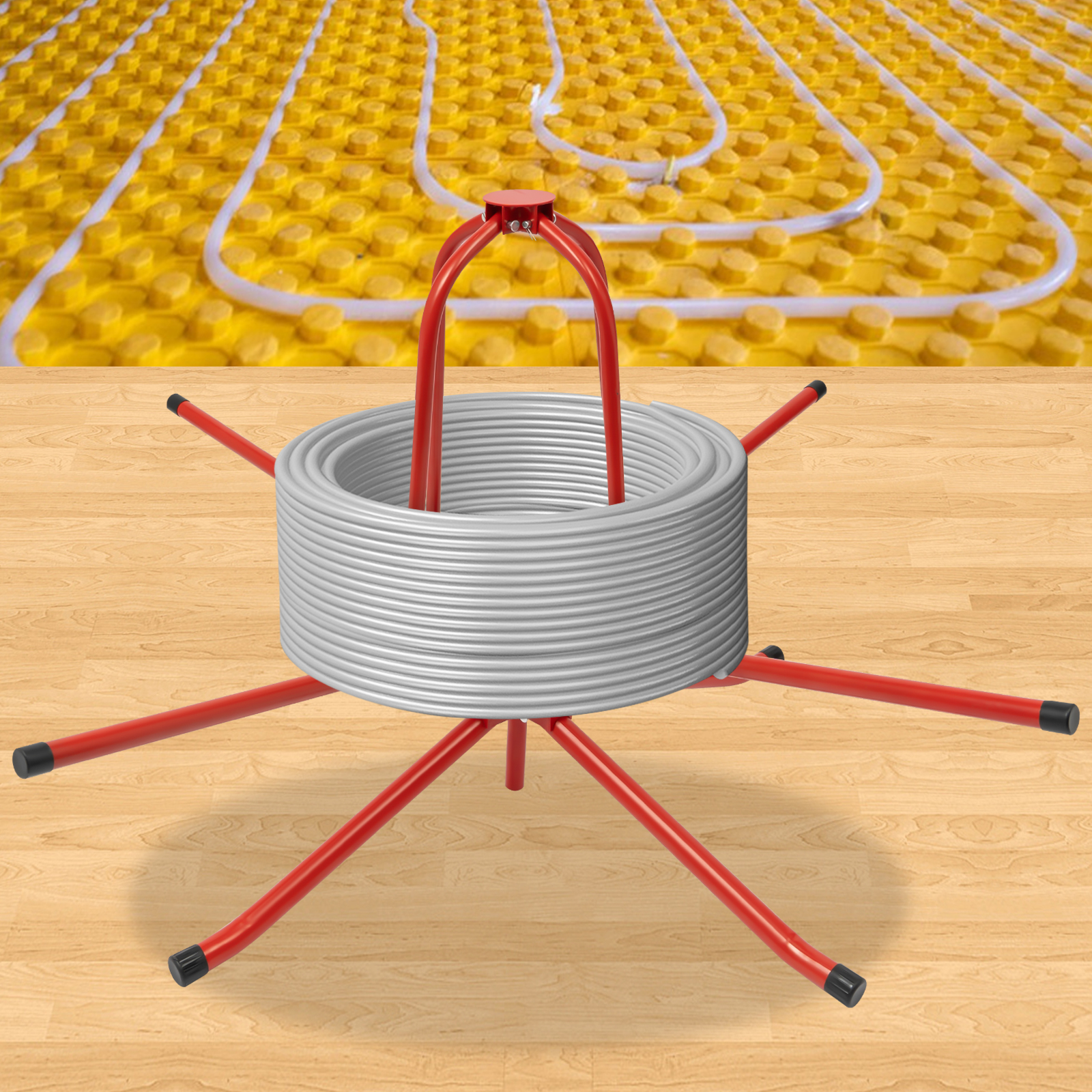 CNCEST Pipe Reel for Underfloor Heating, Underfloor Heating Pipe Winder, Pipe Reel Dispenser CNCEST Pipe Reel for Underfloor Heating, Underfloor Heating Pipe Winder, Pipe Reel Dispenser