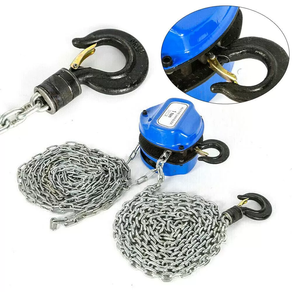 4m Professional Chain Hoist 1000 Kg Galvanized Crane with Robust Swivel Hooks Up to 1 Tone Blue for Elevator Motor Construction Installation Machinery 4m Professional Chain Hoist 1000 Kg Galvanized Crane with Robust Swivel Hooks Up to 1 Tone Blue for Elevator Motor Construction Installation Machinery