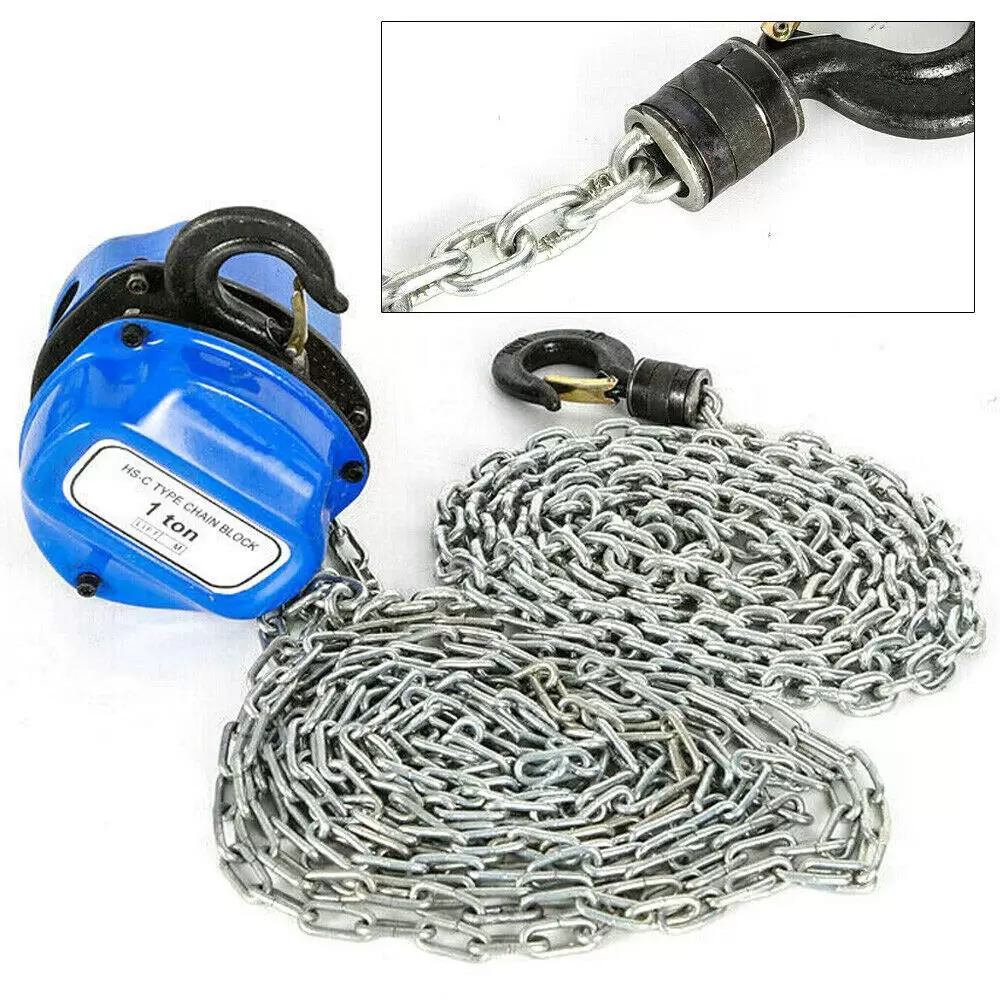 4m Professional Chain Hoist 1000 Kg Galvanized Crane with Robust Swivel Hooks Up to 1 Tone Blue for Elevator Motor Construction Installation Machinery 4m Professional Chain Hoist 1000 Kg Galvanized Crane with Robust Swivel Hooks Up to 1 Tone Blue for Elevator Motor Construction Installation Machinery
