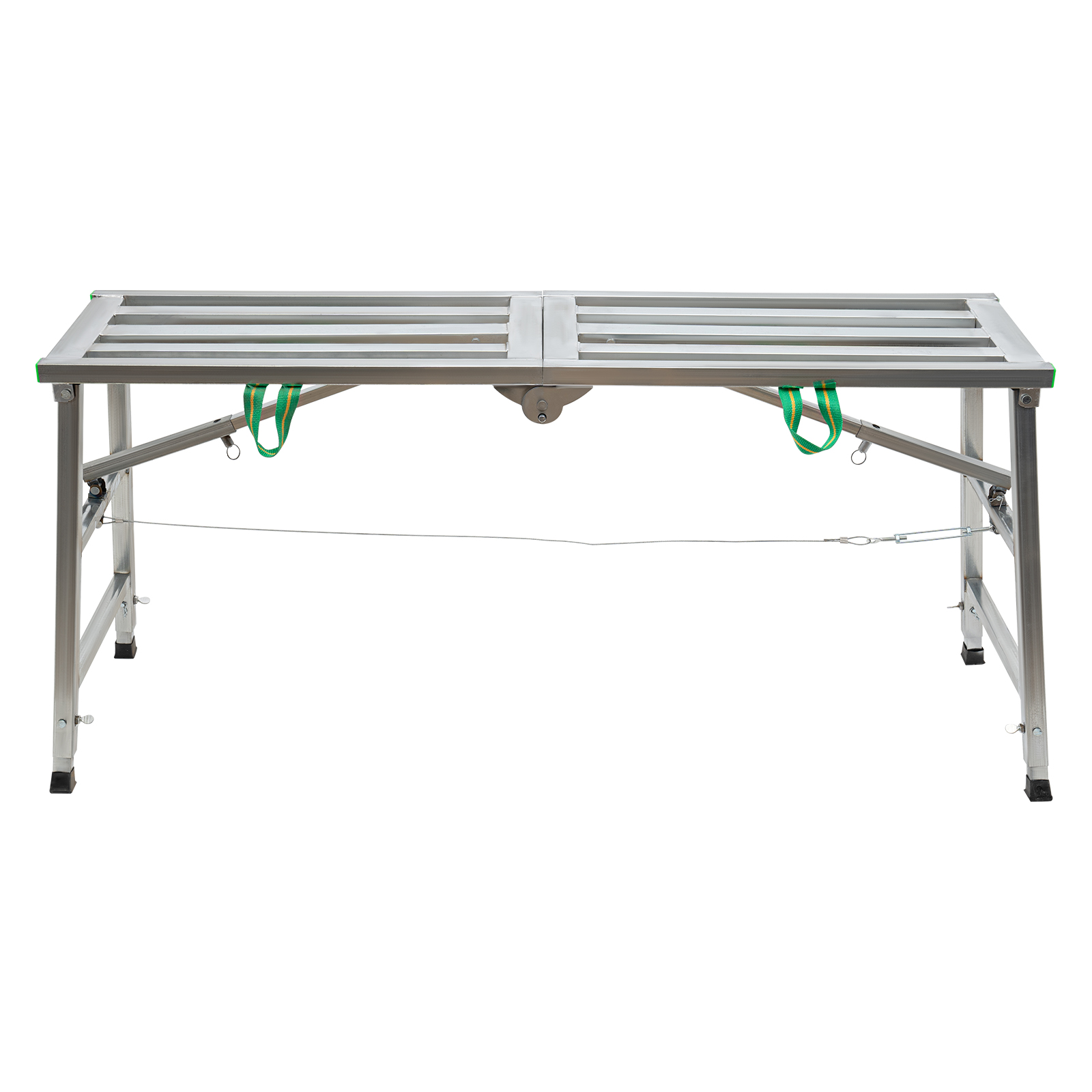 Adjustable Work Platform Steel Step Ladder Portable Folding Scaffolding Platform For Cleaning RVs Painting High Walls Cleaning 4.59*1.31ft Silver